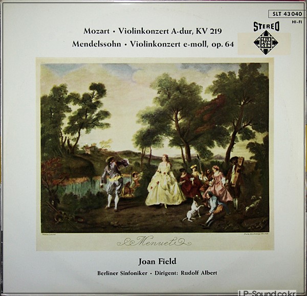 MOZART MENDELSSOHN CONCERTOS JOAN FIELD  TELEFUNKEN SLT 43 040 STEREO