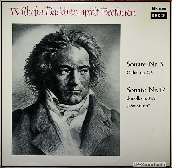 BEERTOVEN SONATE NR. 3, C-DUR, OP. 2, 3 / SONATE NR. 17 D-MOLL, OP. 31, 2 