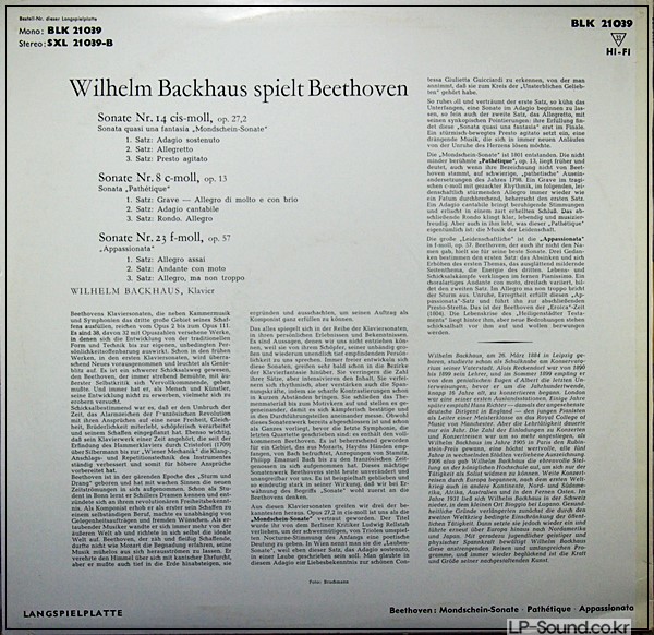 BEETHOVEN NO 14/8 /23 BACKHAUS  BLK 21039