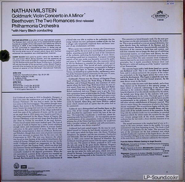 GOLDMARK BEETHOVEN 2 ROMANCES  SERAPHIM S-60238