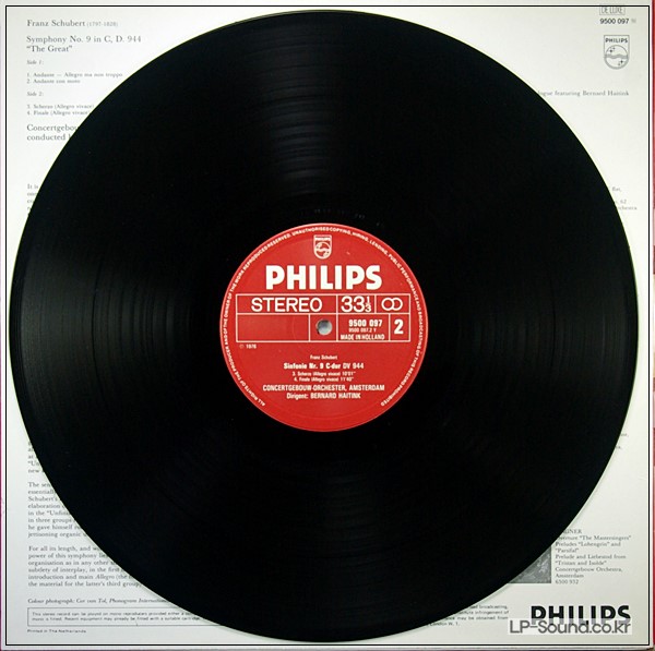 SCHUBERT SYMPHONY NO 9 CONCERTGEBOUW HAITINK PHILIPS 9500 097