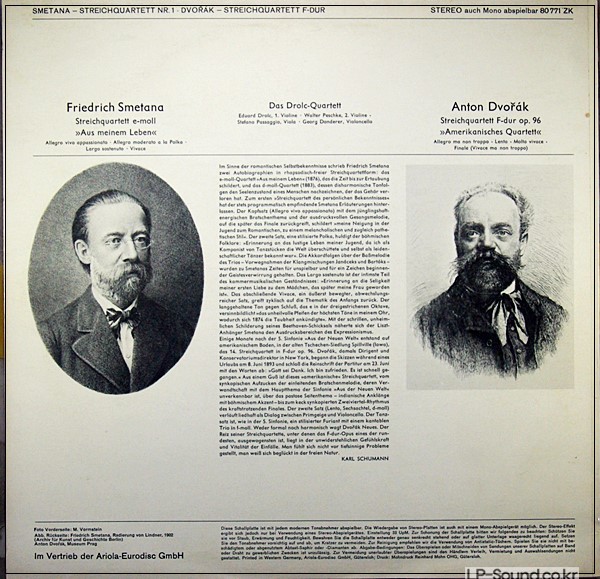 DVORAK -DAS DROLC-QUARTETT*–STREICHQUARTETT NR.1 