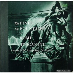 PINES FOUNTAINS OF ROME TOSCANINI, NBC SYMPH ORCH LP HARD BOUND BOOK