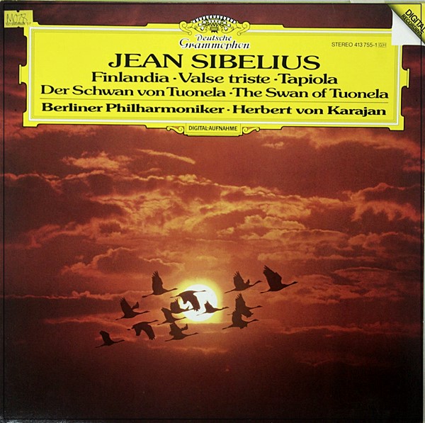 SIBELIUS FINLANDIA VALSE TRISTE TAPIOLA SWAN OF TUONELA KARAJAN DGG LP 413755-1