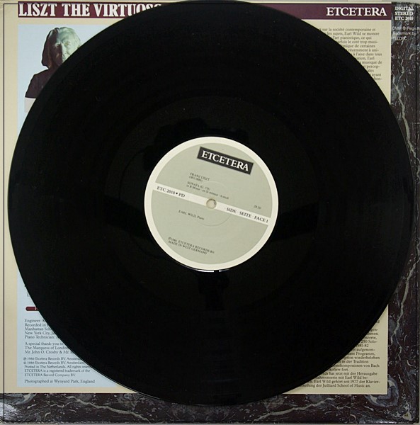LISZT  SONATA ETUDES EARL WILD ETCEERA DIGITAL  2LP