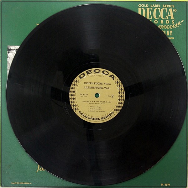 JOSEPH & LILLIAN FUCHS VIOLIN VIOLA MARTINU MOZART DUO K 424 DECCA DL 8510