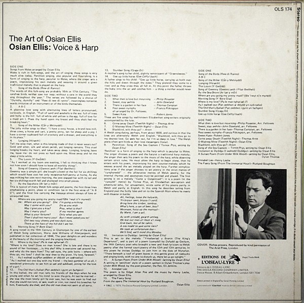 OSIAN ELLIS ‎– THE ART OF OSIAN ELLIS L'OISEAU-LYRE ‎– OLS 174