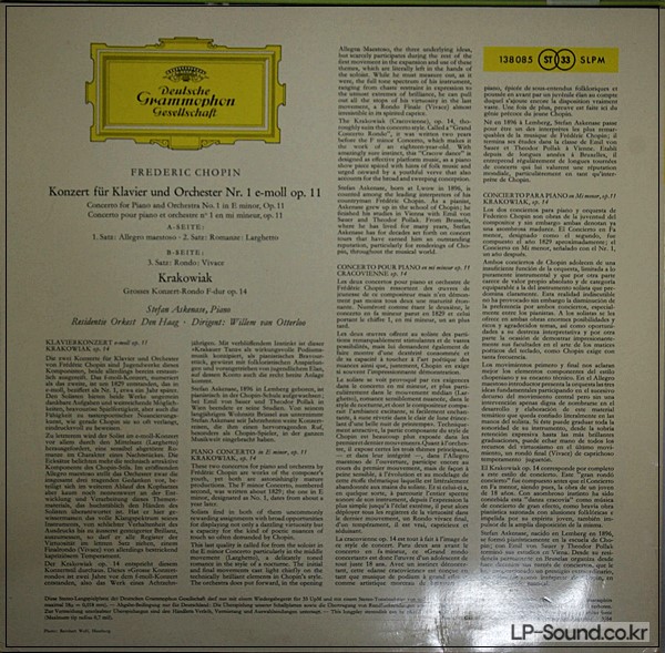CHOPIN CONCERTO 1 ASKENASEDGG SLPM 138 085 *RED STEREO