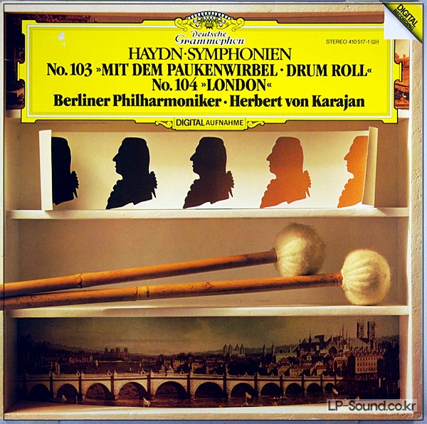 HAYDN - SYMPHONIES 103 & 104 LP, BERLIN P/O, KARAJAN, DG 410 517-1