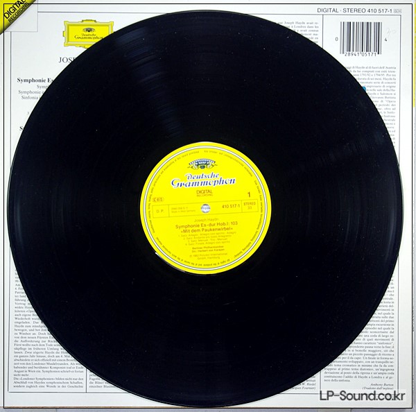 HAYDN - SYMPHONIES 103 & 104 LP, BERLIN P/O, KARAJAN, DG 410 517-1