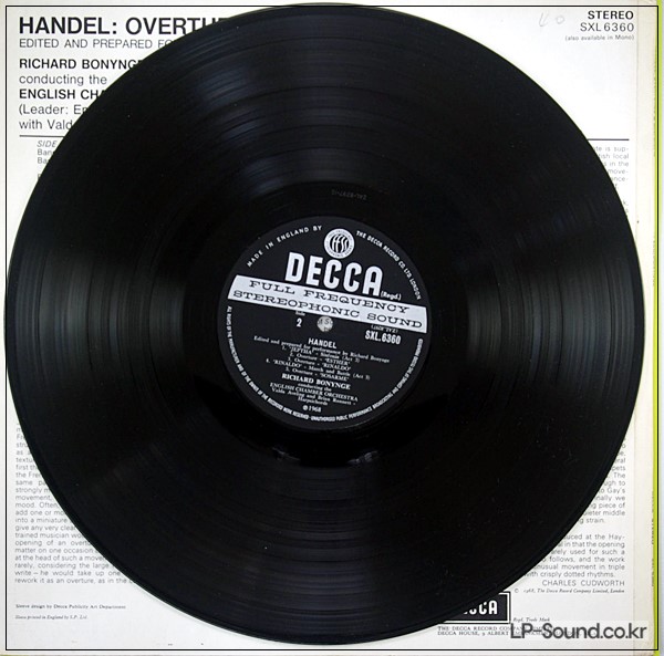 HANDEL OVERTURES  BONYNGE & SINFONIAS / DECCA SXL 6360