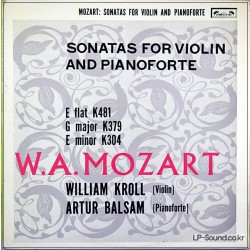 MOZART SONATAS FOR VIOLIN AND PIANO/KROLL/BALSAM VOL1