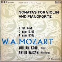 MOZART SONATAS FOR VIOLIN AND PIANO/KROLL/BALSAM VOL.2