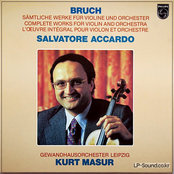 BRUCH COMPLETE WORKS FOR VIOLIN & ORCHESTRA ACCARDO MASUR 4 LP  PHILIPS 6768065