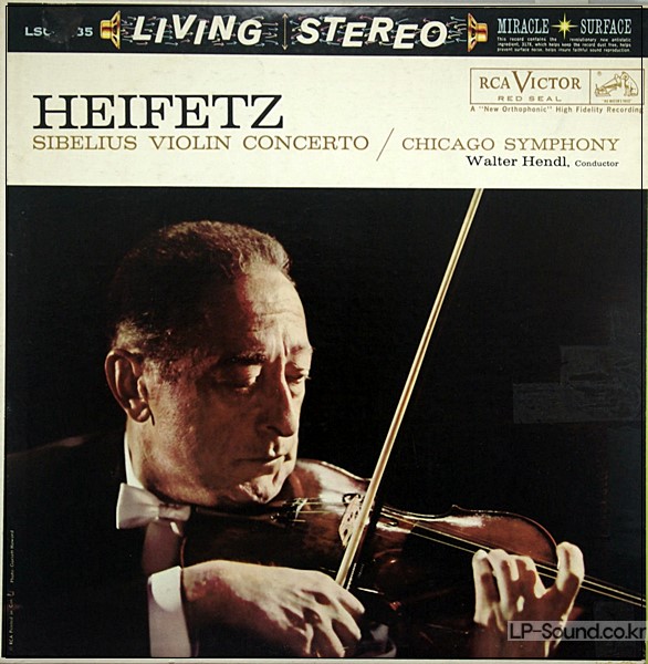 SIBELIUS VIOLIN CONCERTO LP JASCHA HEIFETZ  LSC-2435