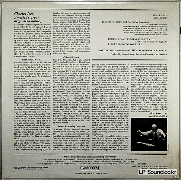 MORTON GOULD IVES ORCHESTRAL SET NO.2 - RCA LSC-2959 SEALED