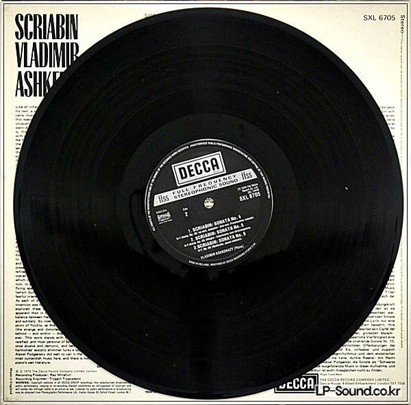 SCRIABIN (1872-1915)/PIANO SONATAS 3,4,5 & 9:VLADIMIR ASHKENAZY SXL6705