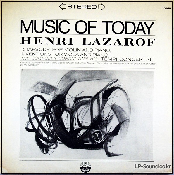 LAZAROF - RHAPSODY/INVENTIONS FOR VIOLIN/PIANO  EVEREST 3160