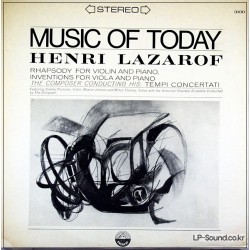 LAZAROF - RHAPSODY/INVENTIONS FOR VIOLIN/PIANO  EVEREST 3160