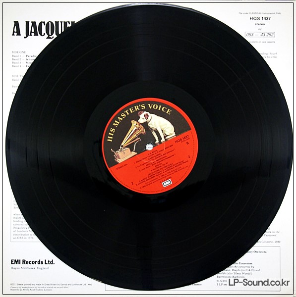 JACQUELINE DU PRE RECITAL   HQS 1437 UK STEREO
