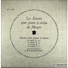 MOZART VIOLIN SONATA COLLECTION DES DISCOPHILES FRANCAIS BOSKOVSKY/KRAUS DF188