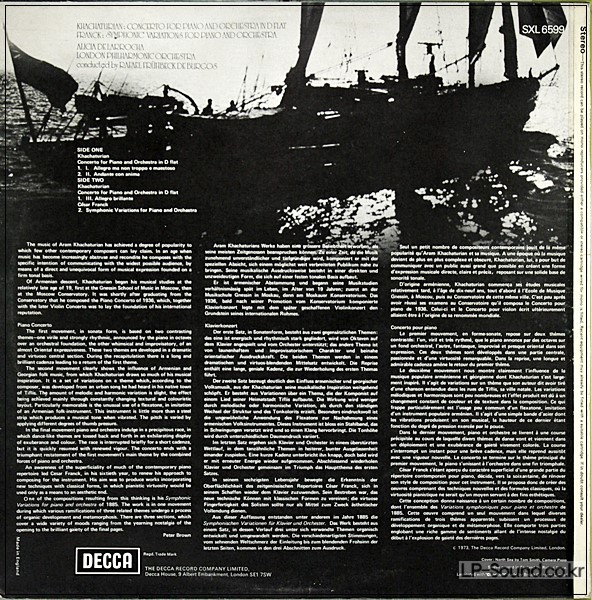 KHACHATURIAN, FRANCK ALICIA DE LARRROCHA, FRUBECK DE BURGOS SXL 6599
