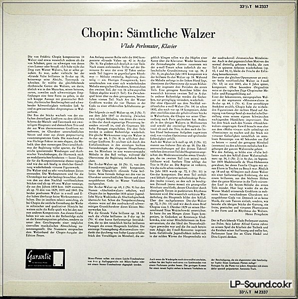 CHOPIN;  WALZER   VLADO PERLEMUTER   M 2337