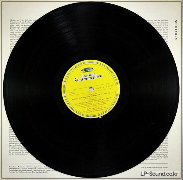 CHOPIN / LISZT - PIANO CONCS / ARGERICH / ABBADO / DGG 139 383 STEREO