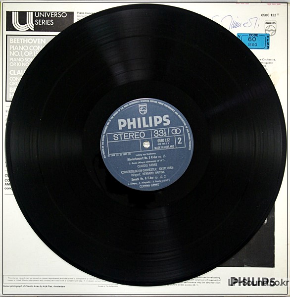 BEETHOVEN CONCERTO 1/SONATA 2 ARRAU  PHILPS 6580 122