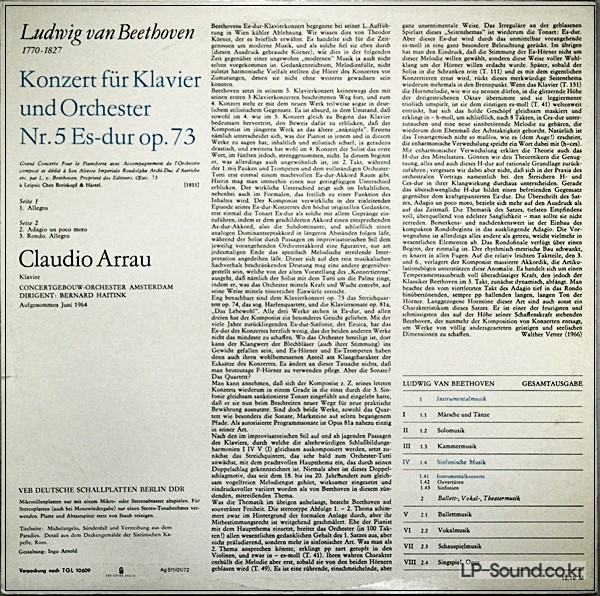 BEETHOVEN, CLAUDIO ARRAU, CONCERTG  ETERNA 8 25 546