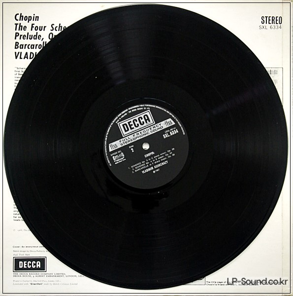 CHOPIN 4 SCHERZI PRELUDE BARCAROLLE VLADIMIR ASHKENAZY  SXL 6334
