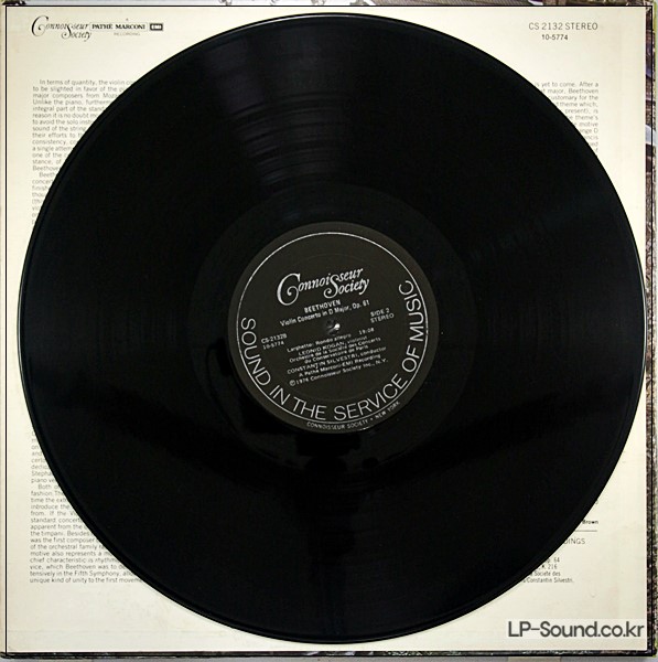 BEETHOVEN LEONID KOGAN VIOLIN CONCERTO CONNOISSEUR SOCIETY CS 2132