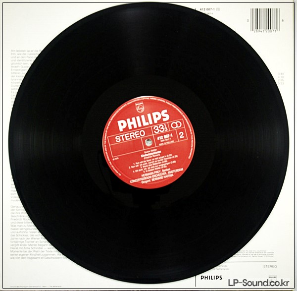 MAHLER KINDERTOTENLIEDER HAITINK HERMANN PREY PHILIPS  412 007-1