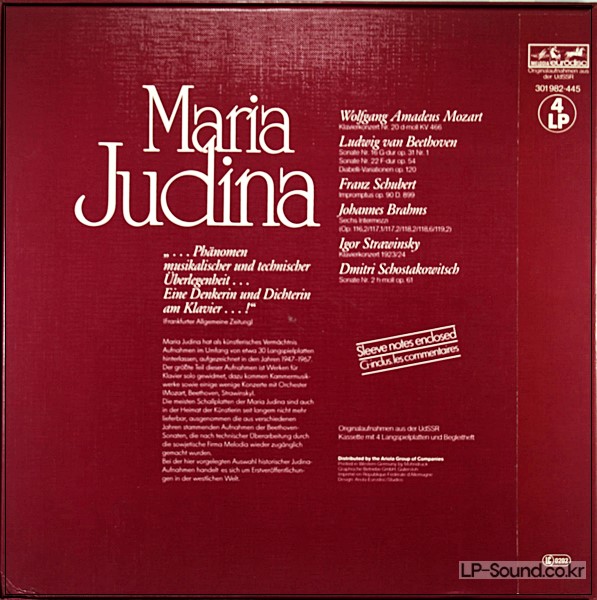 MARIA JUDINA PORTRAIT OF A LEGENDARY PIANIST VOL2