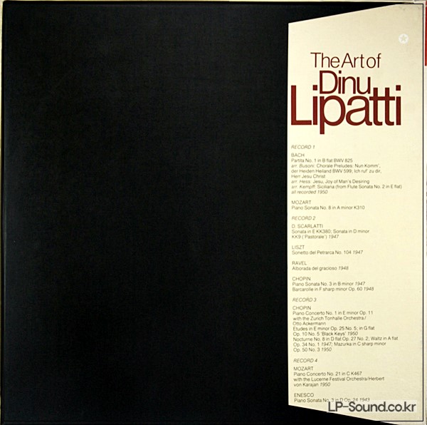 DINU LIPATTI PIANO - THE ART OF... - EMI RLS 749 - UK 4LP BOX