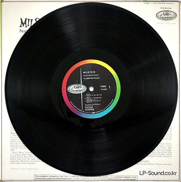 MILSTEIN MASTERPIECES NATHAN MILSTEIN, VIOLIN  CAPITOL MONO P8528
