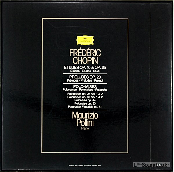 CHOPIN*ETUDES, PRELUDES AND POLONAISE*POLLINI  BOX SET DGG-DG-3LP