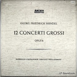 HANDEL: 12 CONCERTI GROSSI OPUS.6 LEHMANN DGG ARCHIV 14091/94 4LP BOX