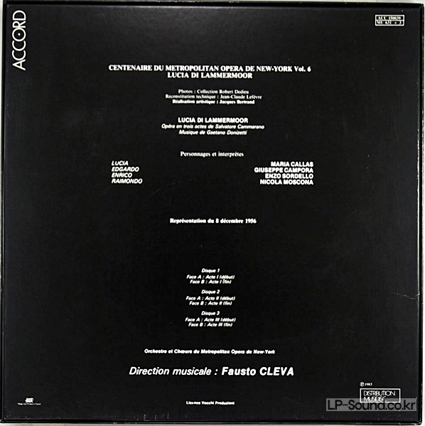 LUCIA DI LAMMERMOOR  ,MARIA CALLAS ACCORD  ACC 150039 2LP
