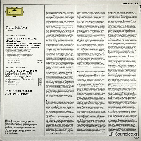 SCHUBERT* SYMPHONIES 8 - UNFINISHED & 3 *CARLOS KLEIBER*