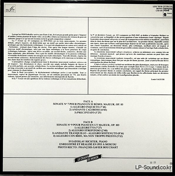 PROKOFIEV PIANO SONATAS NO.7 & 9   SVIATOSLAV RICHTER  LDX 78538