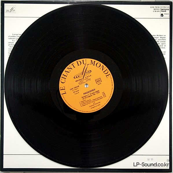 PROKOFIEV PIANO SONATAS NO.7 & 9   SVIATOSLAV RICHTER  LDX 78538