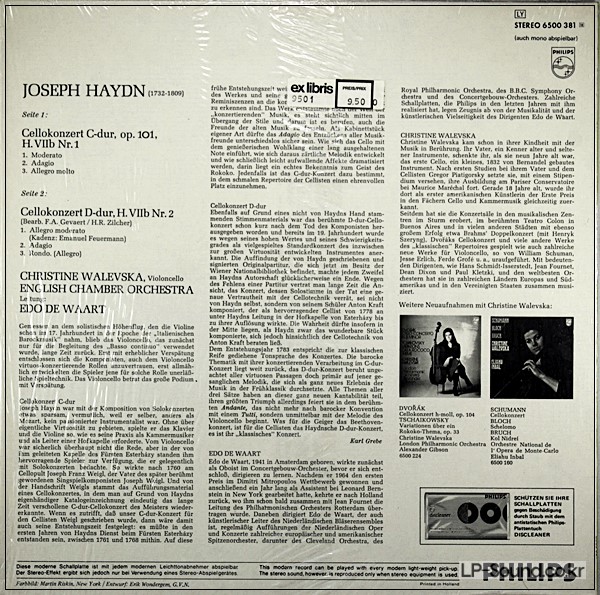 HAYDN CELLO CONCERTOS IN C AND D  PHILPS 6500 381