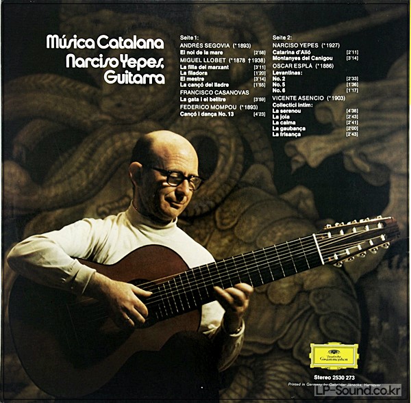 NARCISO YEPES – MUSIQUE CATALANE – GUITARE – DG  2530 273