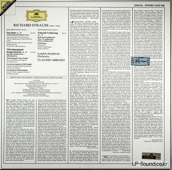 R.STRAUSS - DON JUAN ETC ABBADO / LSO 1983 DGG 2532 099 DIGITAL