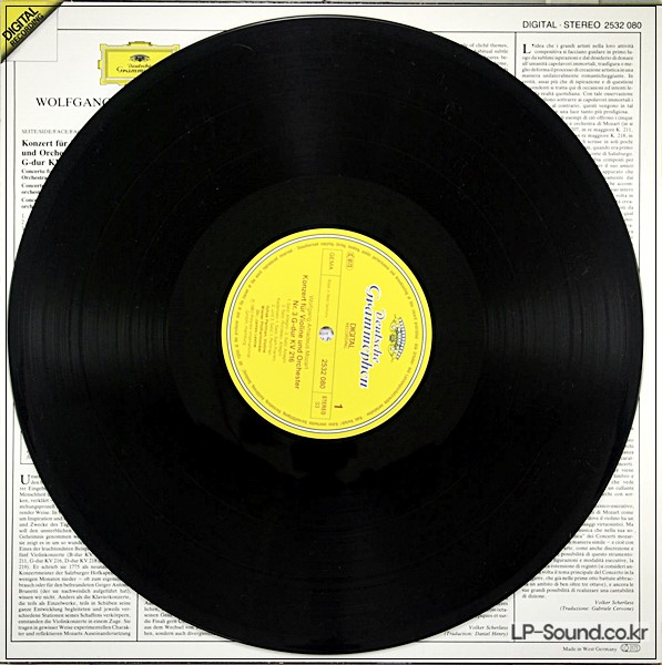 MOZART VIOLIN CONCERTO NO.3&5 PERLMAN LEVINE DG 415 975-1
