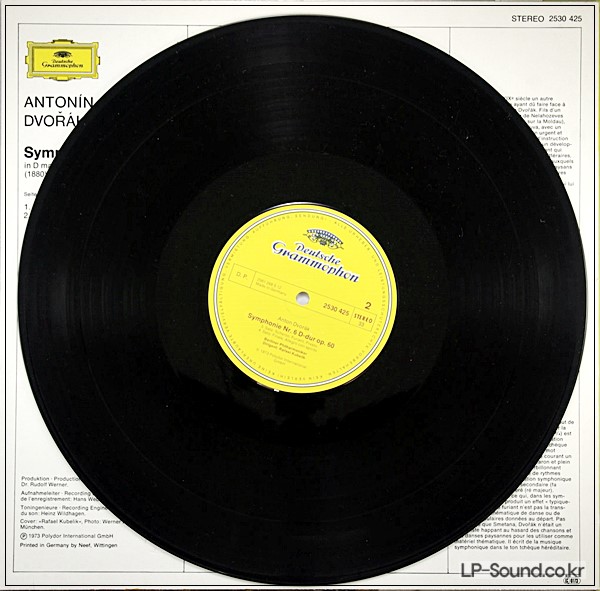 DVORAK SYMPHONY NO 6 BERLIN PHILHARMONIC KUBELIK DG 2530 425