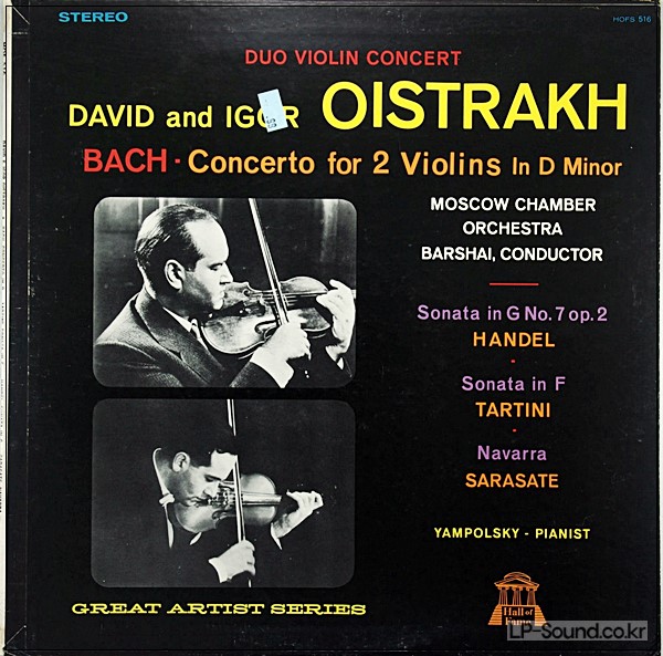 DAVID & IGOR OISTRAKH BACH DUO VIOLIN CONCERT STEREO  HOFS 516