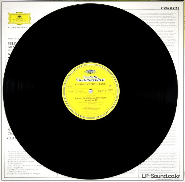 MENDELSSOHN BRUCH VIOLIN CONCERTOS MINTZ ABBADO / DGG 2531 304