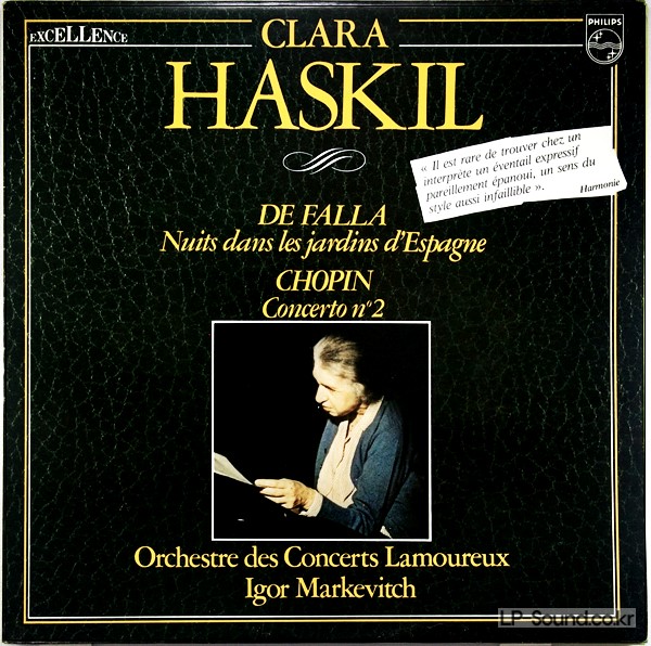 CHOPIN DE FALLA PIANO CONCERT CLARA HASKIL     PHILPS 6570 591